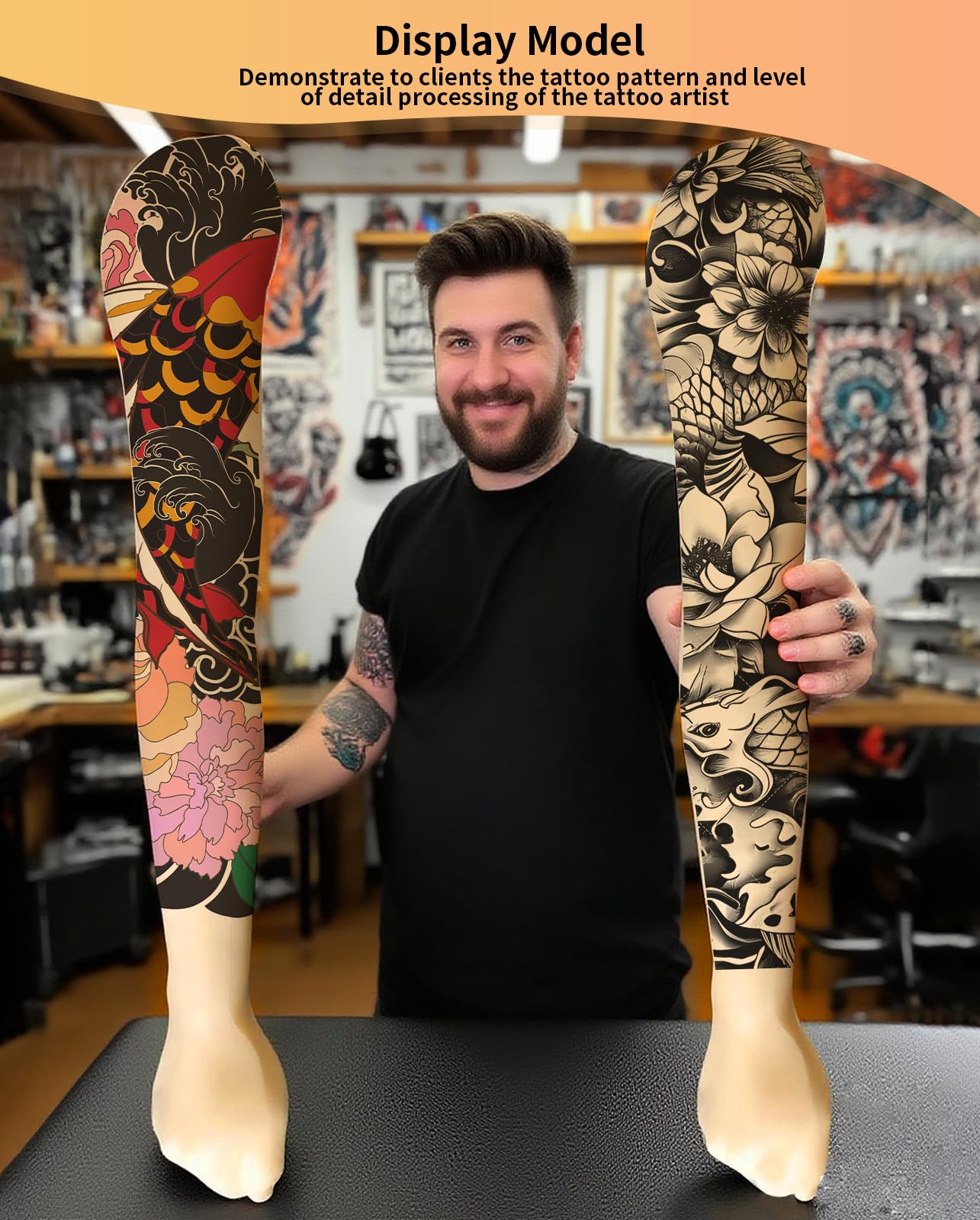 Tattoo Practice Skin - 3D Tattoo Silicone Arm Model for Practice and Displaying, High Simulation Arm Skin, Easy to Color, Yellow