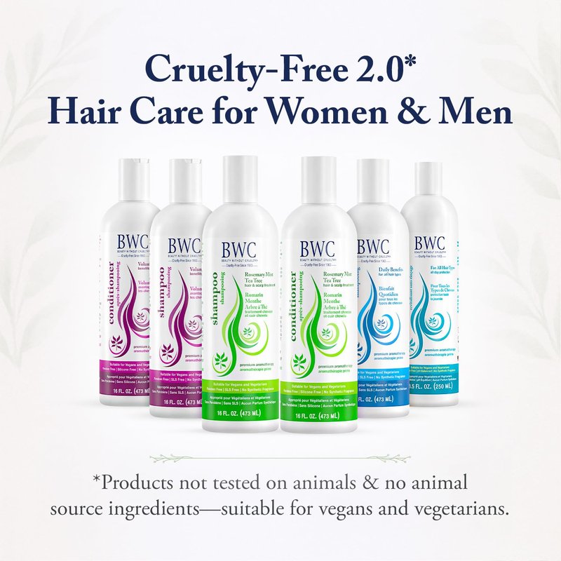 Beauty Without Cruelty Conditioner, Rosemary Mint Tea Tree – Aromatherapy Clarifying Hair & Scalp Treatment, SLS-Free, Vegan-Friendly & Cruelty-Free, 16 Oz
