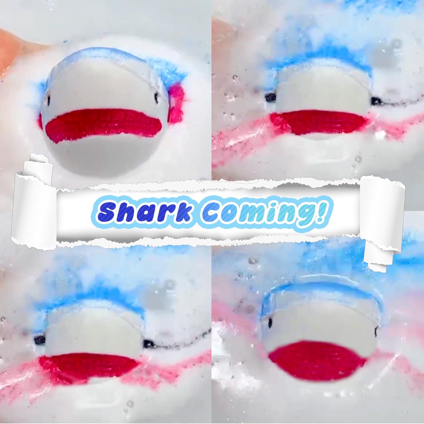 Shark Bath Bombs for Kids with Surprise Inside, 8 Pack Kids Bath Bombs, Easter Valentines Day Gift for Boys Girls, Bubble Fizzy Bath Ball with Sea Aninmals & 4 Suction Cup Toys, Easter Basket Stuffers