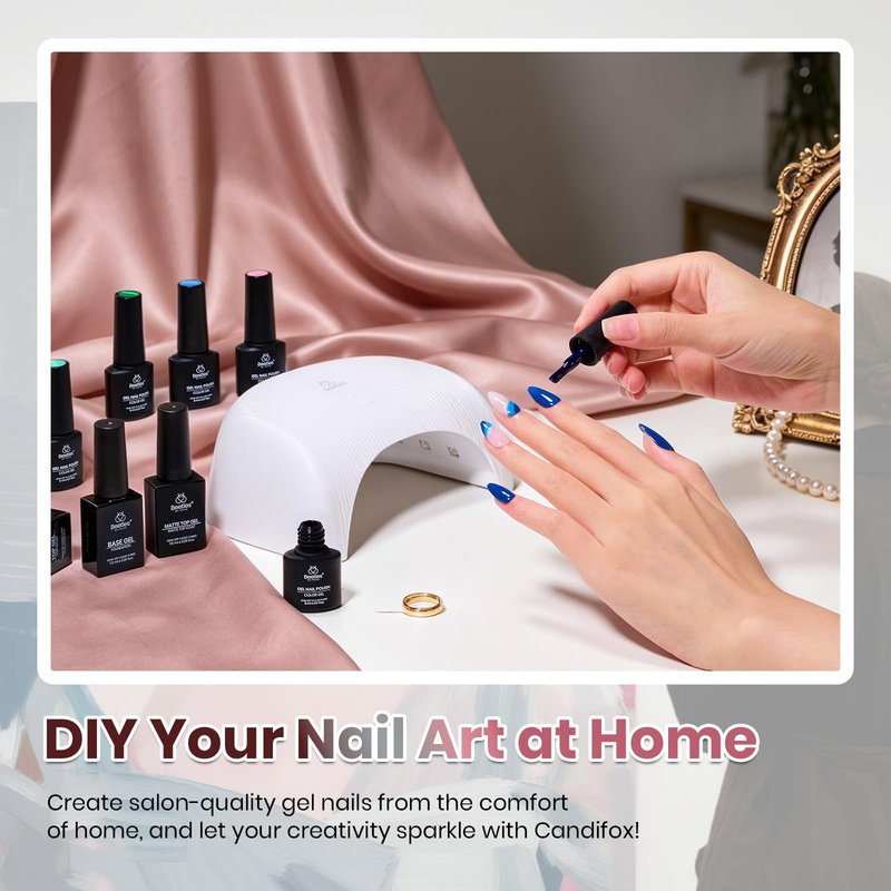 Beetles Gel Nail Polish Set - 44 PCS Brown Nude Burgundy Gel Polish Nails Fairytale Town Collection with 4Pcs Base Glitter Matte Glossy Top Coat Soak off Uv Gel DIY Manicure