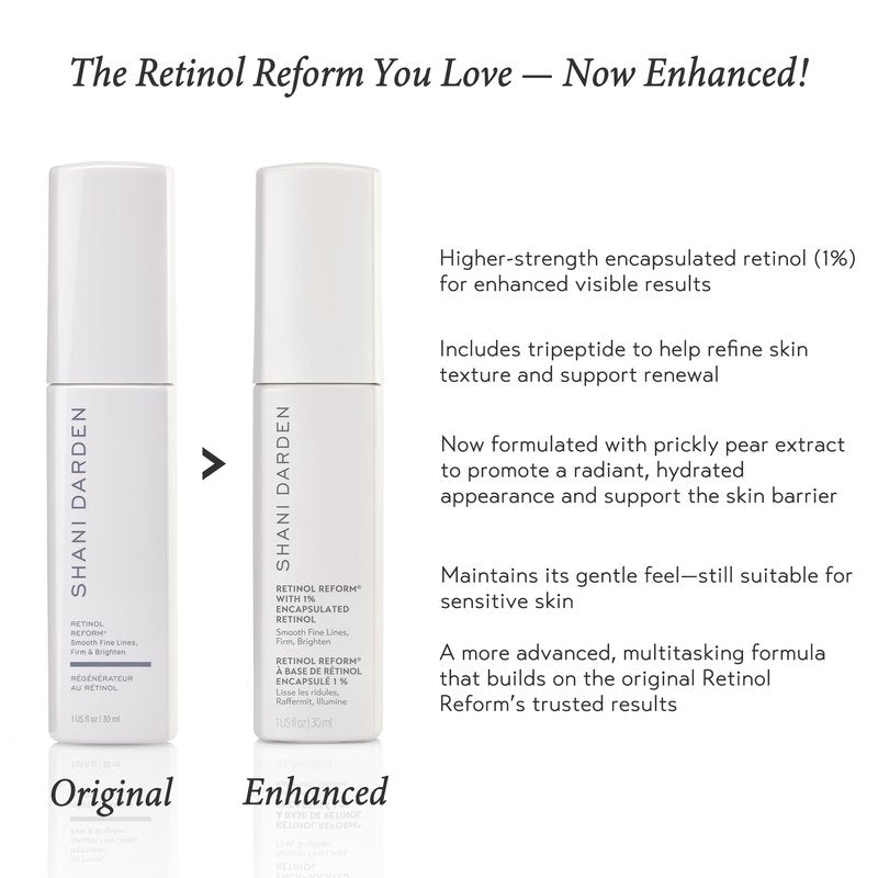SHANI DARDEN SKIN CARE Retinol Reform with 1% Encapsulated Retinol Serum for Face & Neck, Gentle Slow-Release Face Serum with Tripeptide for Wrinkles, Fine Lines & Uneven Tone, 1 fl oz