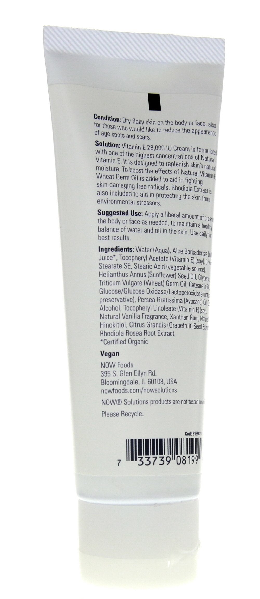 NOW Foods Vitamin E Cream 28,000 IU - 4 oz. (Two Pack)