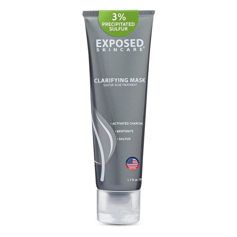 Acne Treatment Mask - 3% Sulfur & Activated Charcoal | Oil Control for Teen & Adult Acne