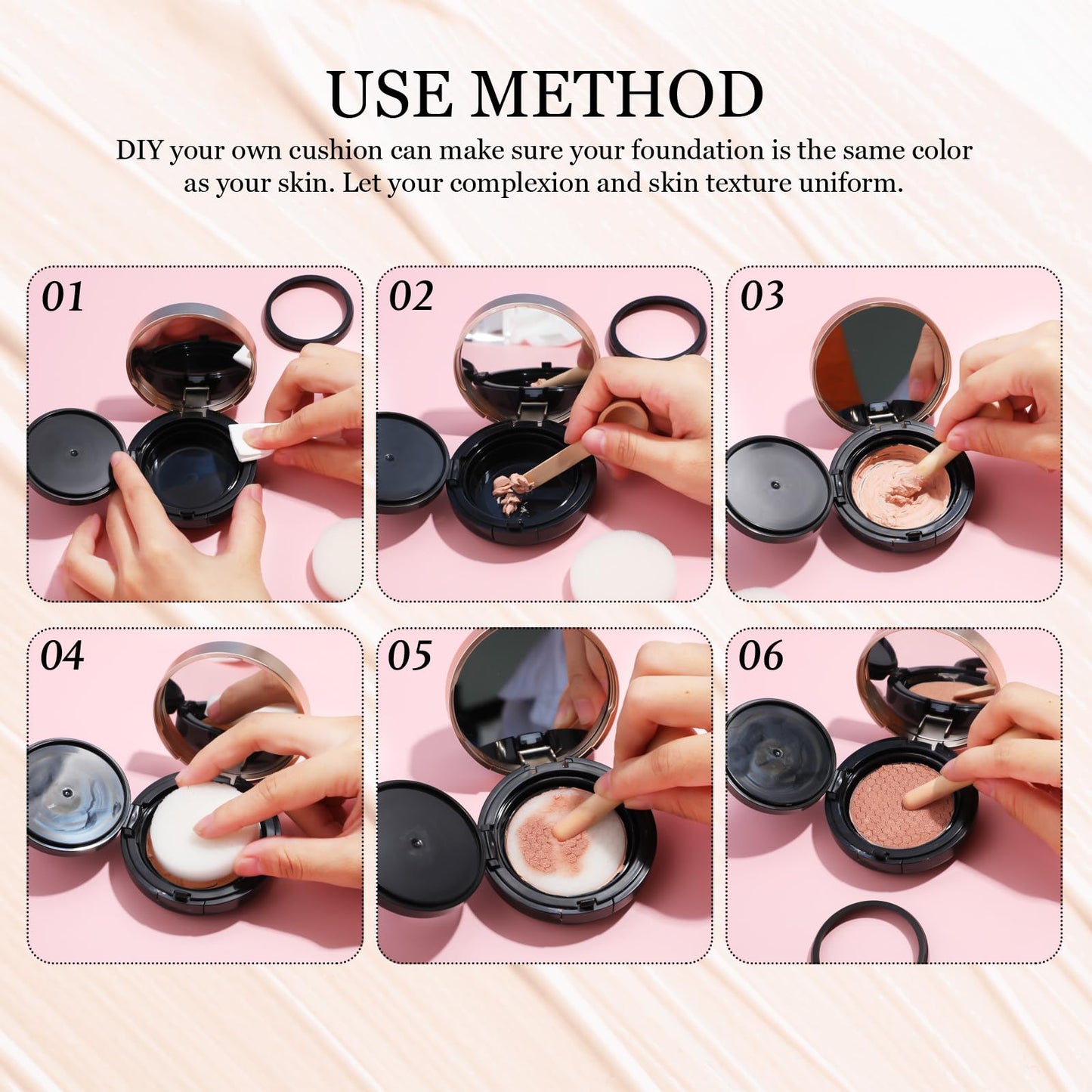 Zopeal 2 Pcs 15g/0.5oz Empty Luxurious Cushion Foundation Box Portable Cushion Compact Bb Puff Box Powder Container with Air Sponge Powder Puff and Mirror for Women Travel Sunscreen