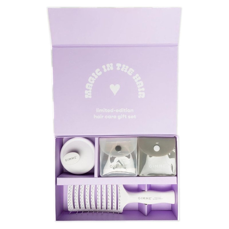 Gimme Beauty | Magic Is In The Hair Gift Box - All Hair Types - Includes Hair Bands, Detangler & Massage Brush