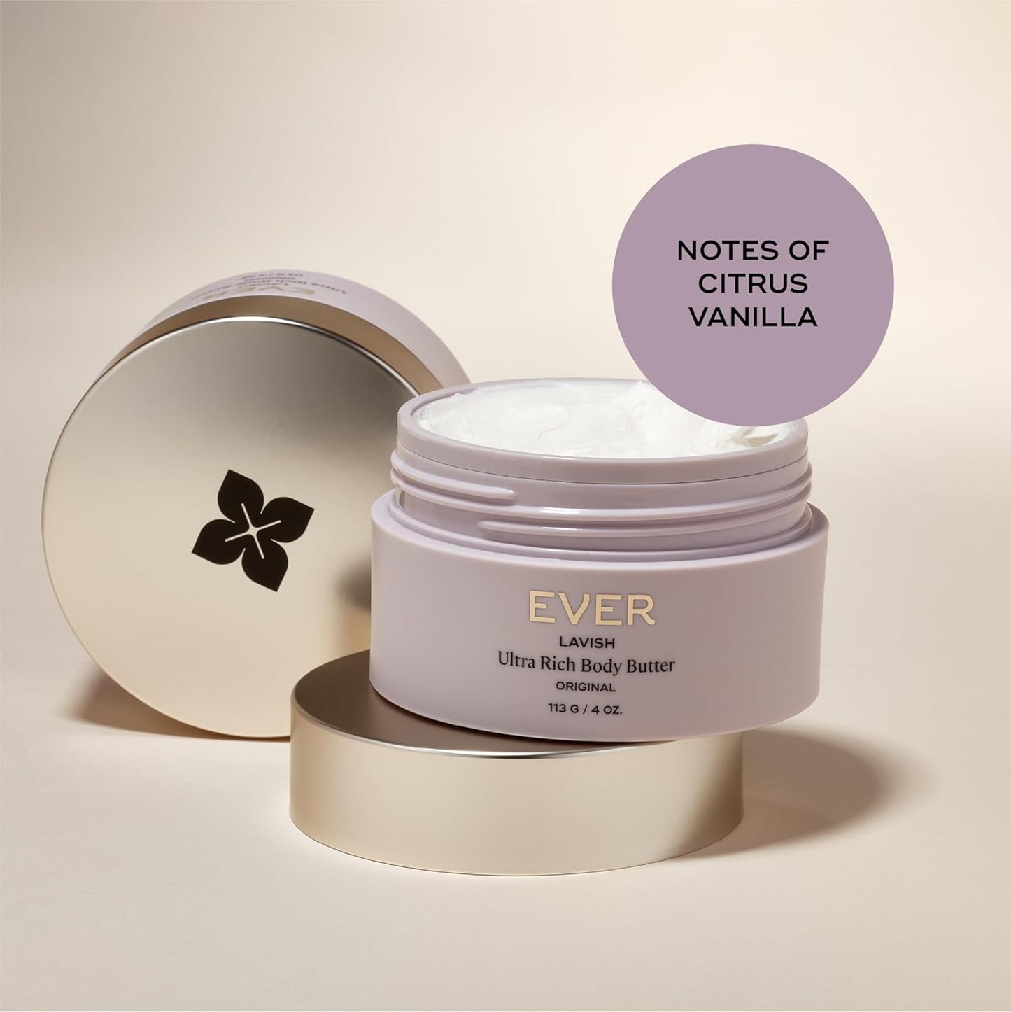EVER Lavish Body Butter - Antioxidant-Rich Moisturizing Cream for Softer, Youthful Skin | 4 oz