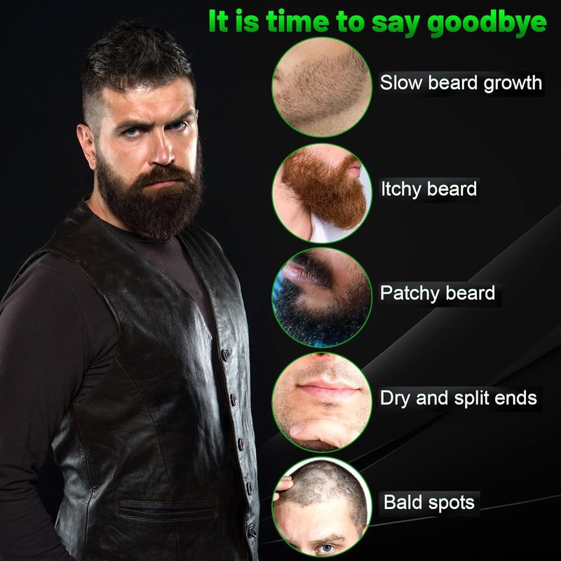 Beard Balm for Growth & Softening - 2X Thickening Biotin with Castor, Argan & Jojoba Oils | 2 Ounce, Vanilla, Cedar, Orange