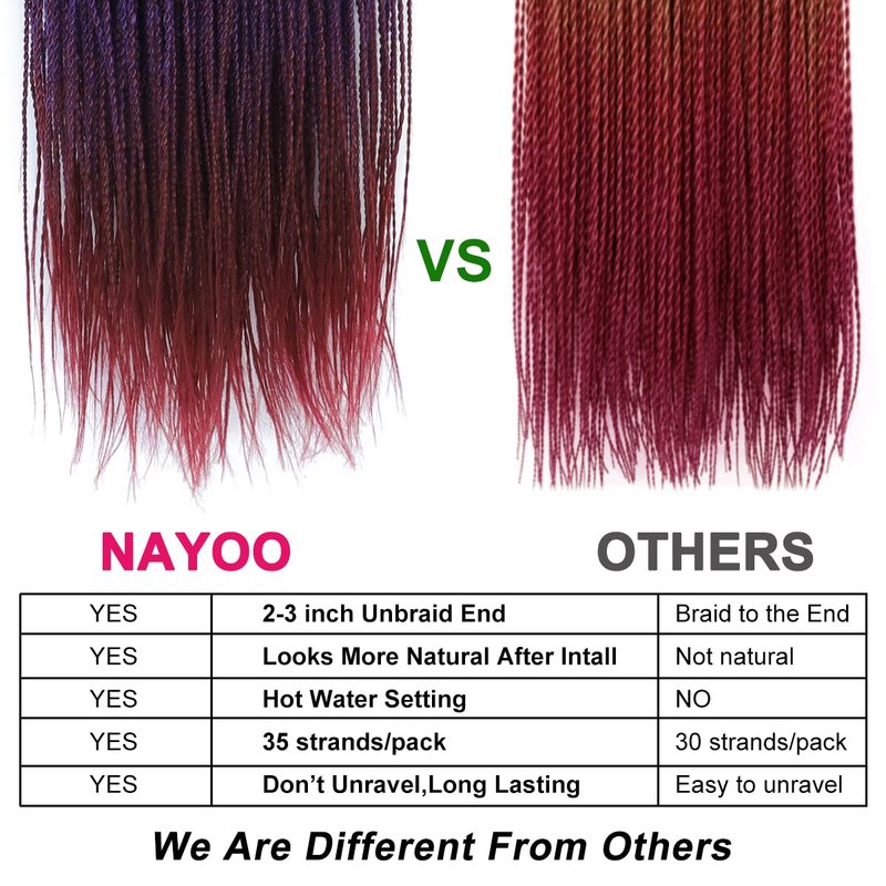 NAYOO Purple Crochet Hair Senegalese Twist, 18 Inch 8 Packs Small Crochet Hair for Black Women, 35 Strands/Pack Crochet Twist for Black Women, Twist Crochet Hair Extensions for Protective Styles
