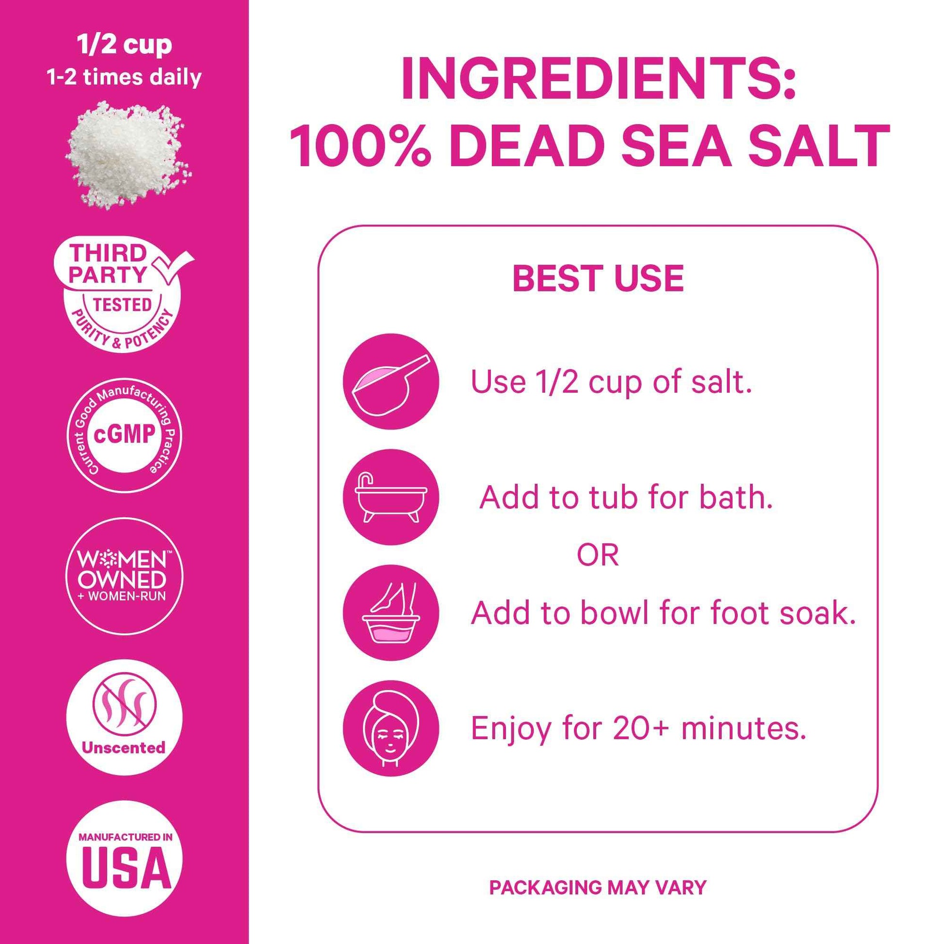 Pink Stork Pregnancy Bath Soak – Unscented Magnesium Flakes for Bath or Foot Soak – Pure Dead Sea Salt – Relief for Pregnancy Aches, Swollen Feet, and Stress – Clean, Fragrance-Free – 2 lb