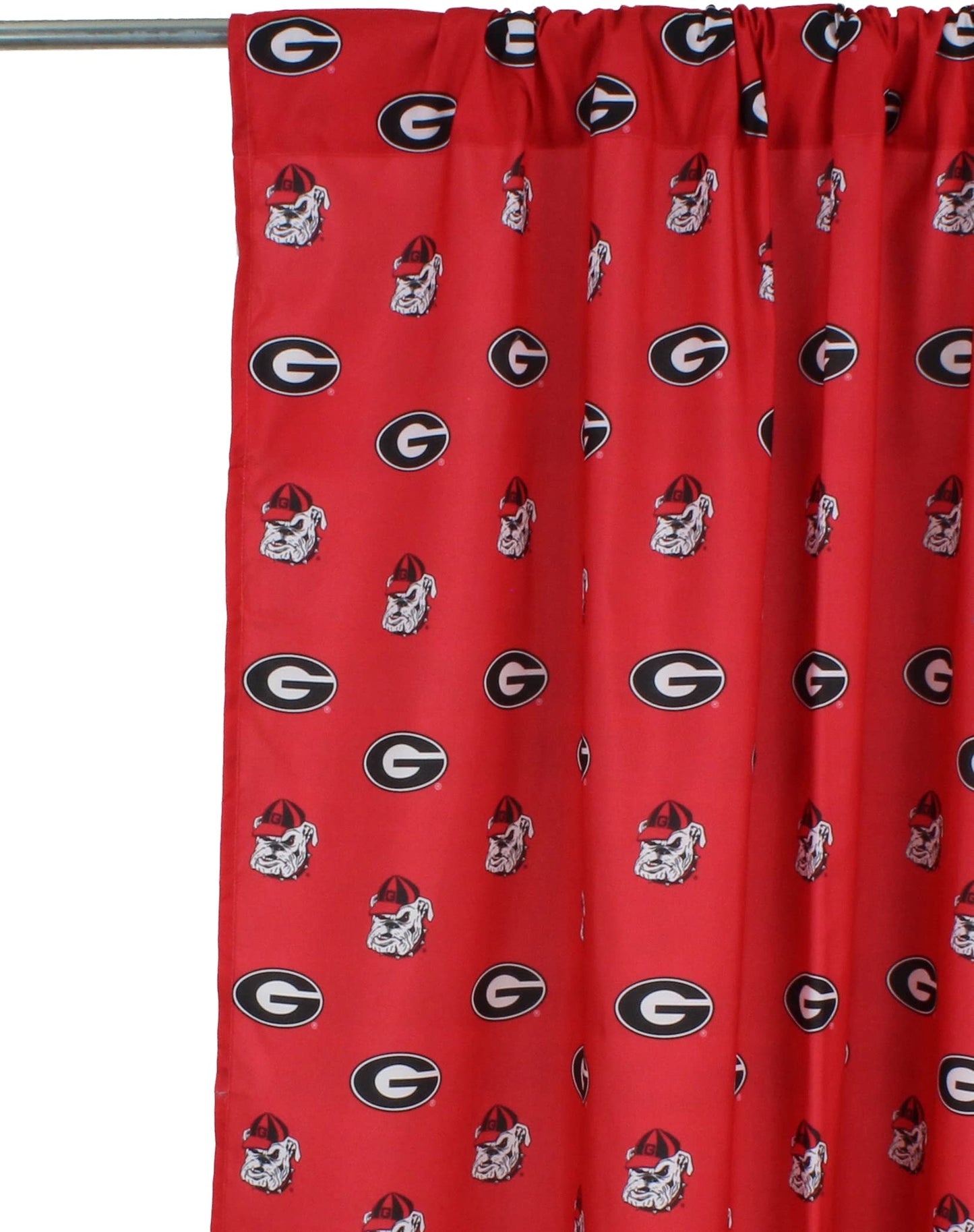 College Covers Everything Comfy Georgia Bulldogs Curtain Panel Set, 2 Panels, 2 Matching Tie Backs, 42 inches Wide by 84 inches Long