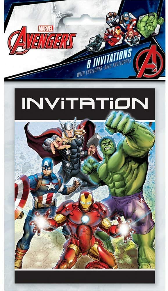 Unique Avengers Party Invitations | 5.5" x 4" | 8 Pcs