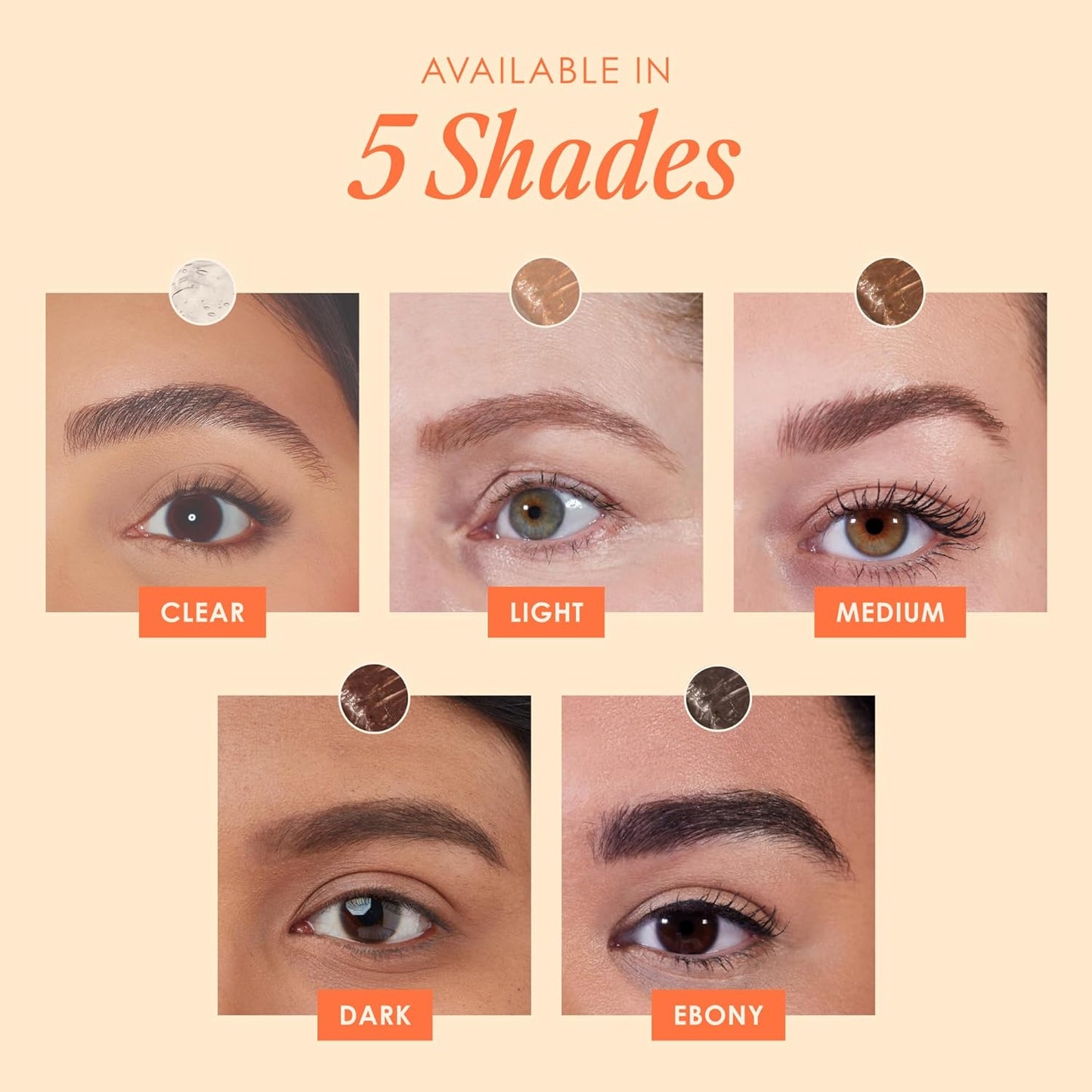 Grande Cosmetics Brow Gel - Volumizing Tinted or Clear Eyebrow Mascara for Soft Flexible Hold | Water Resistant