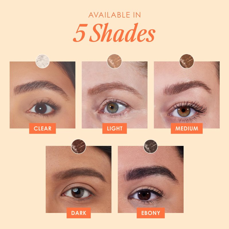 Grande Cosmetics GrandeBROW-FILL Volumizing Brow Gel with Fibers & Peptides, for Natural & Fuller-Looking Eyebrows - Medium (0.14 fl oz)
