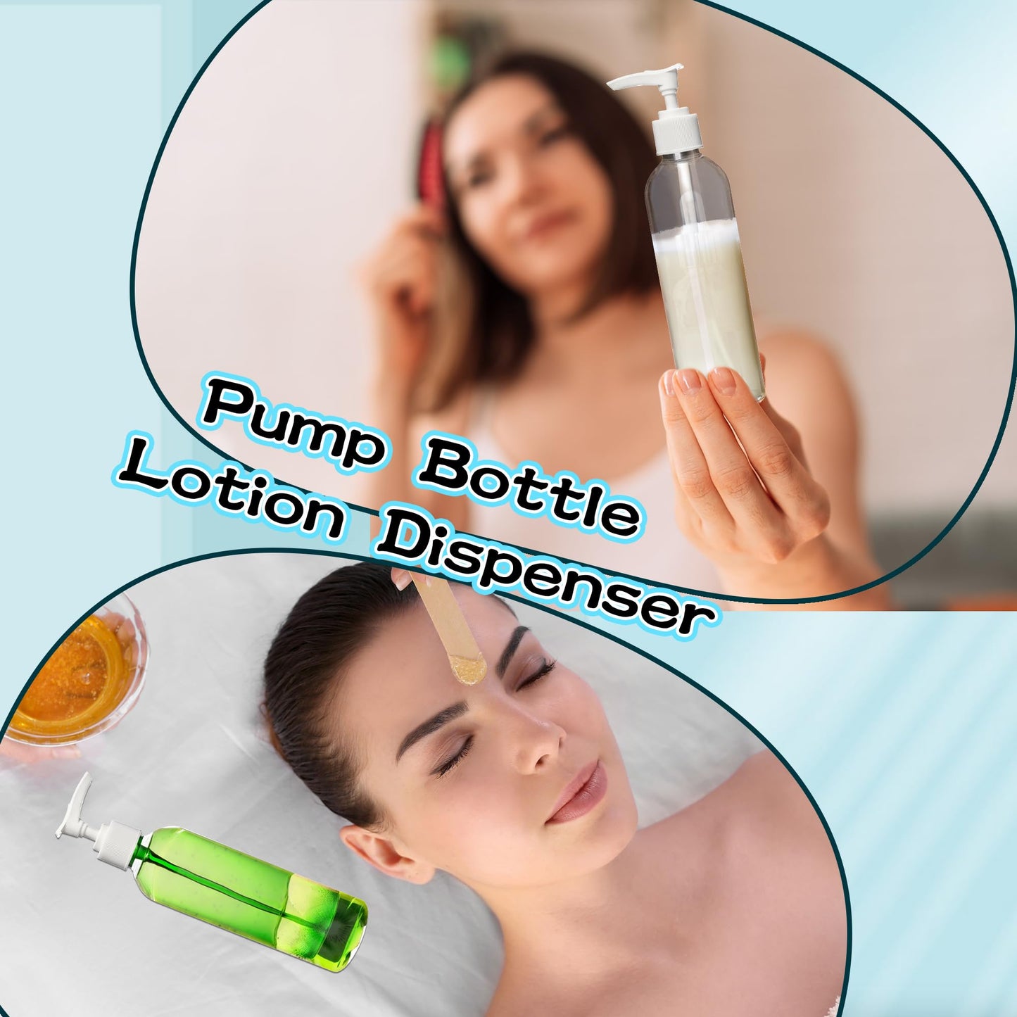 52 Pcs Empty Plastic Pump Bottle 8 oz/ 250 ml Clear Lotion Pump Dispenser Refillable Shampoo Containers Bulk with Travel Lock for Body Wash Liquid Soap Massage Oil Face Cream Conditioner