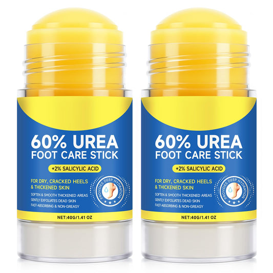 Bieyoc 60% Urea Cream with 2% Salicylic Acid, Urea Foot Cream Stick for Cracked Heels, Calluses and Rough Skin, Portable Foot Balm Stick No-Mess Applicator,1.41oz