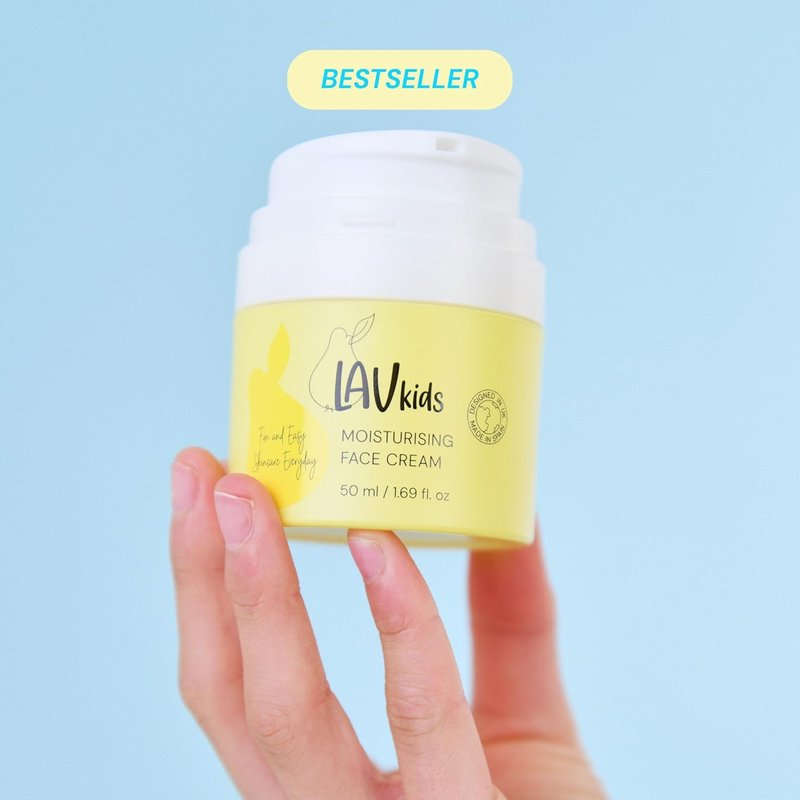 LAV KIDS Face Moisturiser - Jojoba Oil & Shea Butter Formula | Gentle Cream for All Skin Types, 50ml