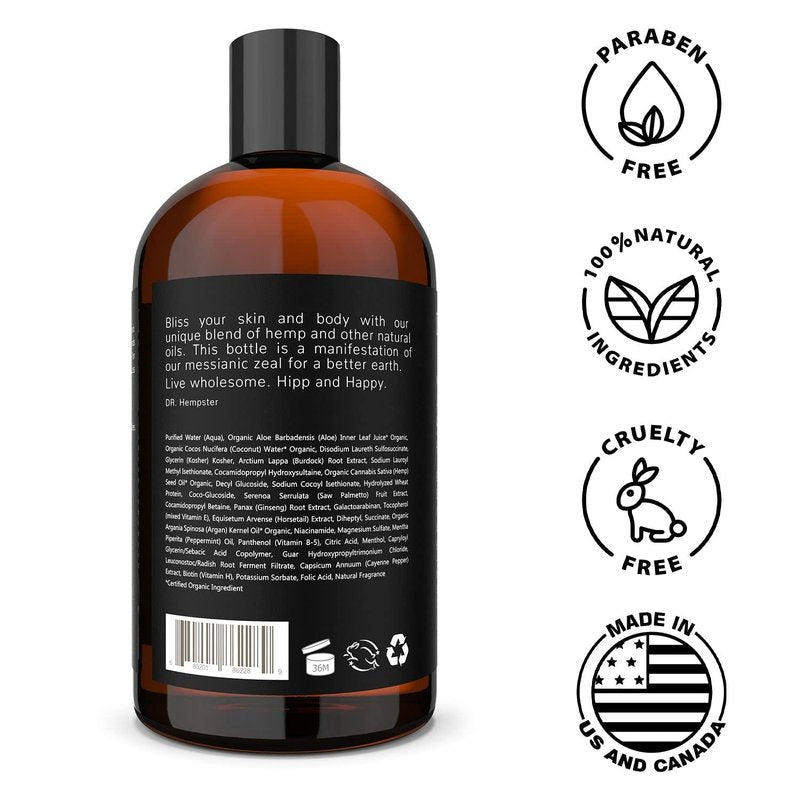 Biotin & Hemp Natural Shampoo 2 Pack - Thinning Hair and Hair Loss Treatment - Volumizing Treatments for Women and Men - Hair Growth Shampoo - Paraben & Sulfate Free - for All Hair Types