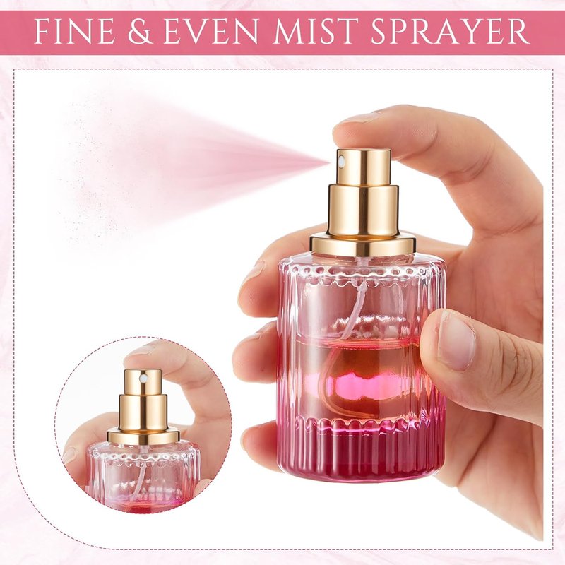 12 Pcs Empty Glass Perfume Bottles Set - Refillable Atomizer for DIY Fragrance | Vintage Design, 50ml