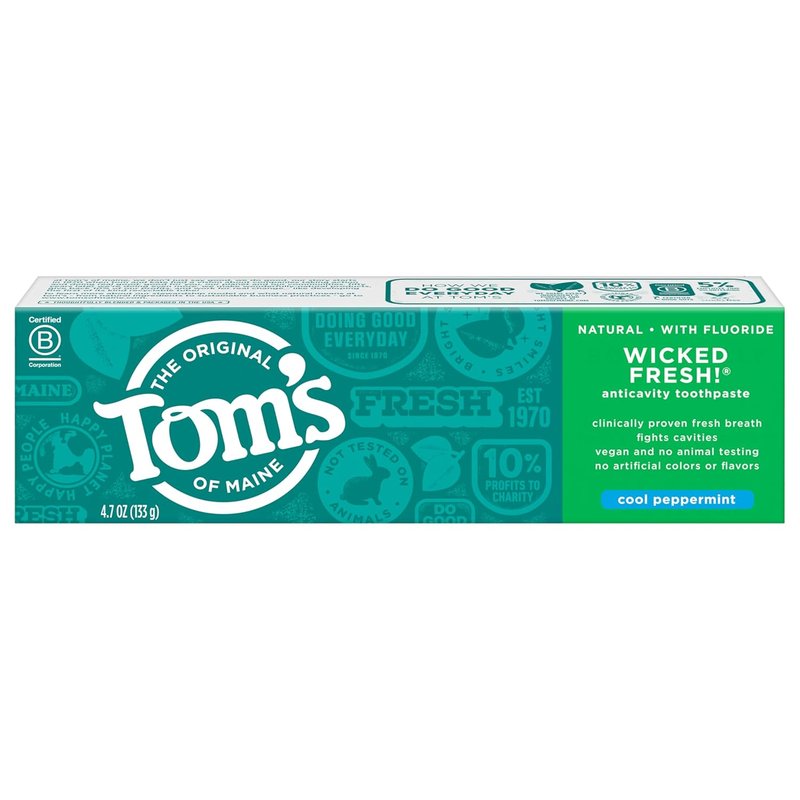 Natural Fluoride Toothpaste - Cool Peppermint Flavor | 4.7 oz. 2-Pack
