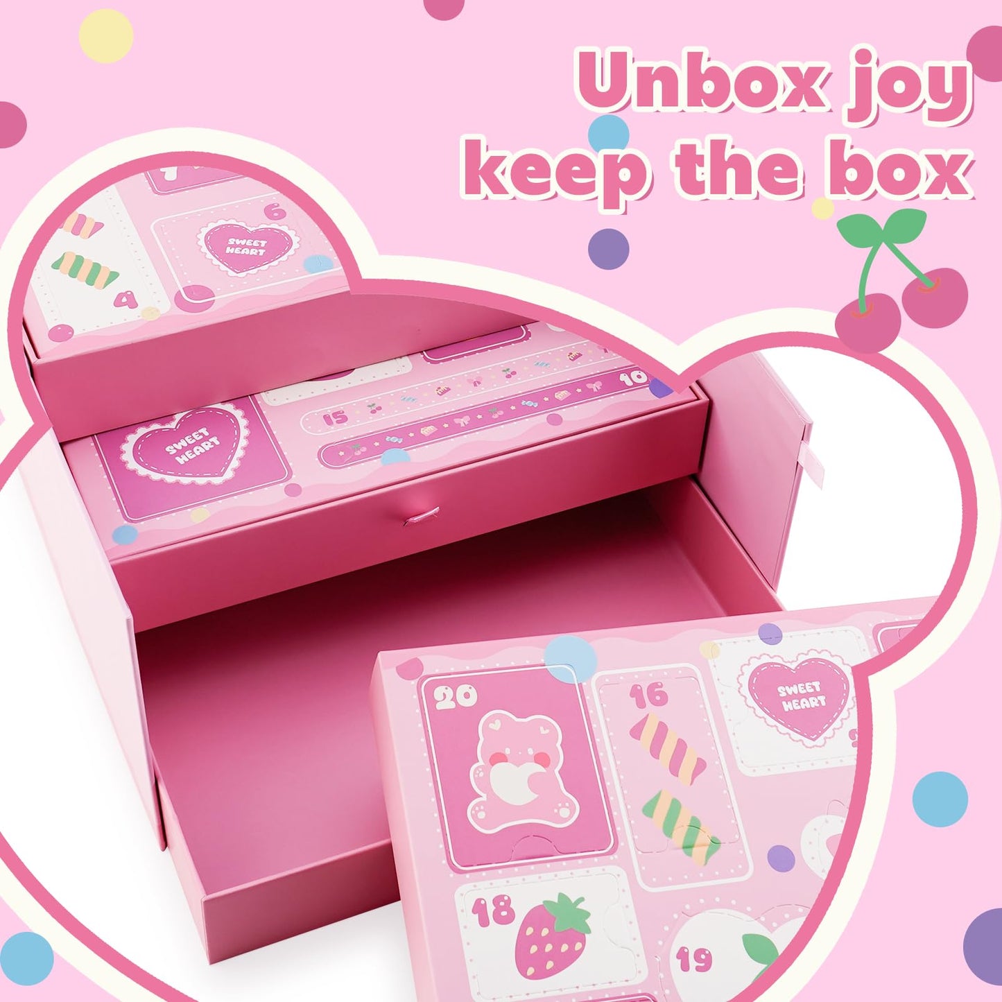 Glam Code Makeup Kit for Girl, Birthday Advent Calendar, Girls Makeup Gift Set for Teens, 24Pcs Makeup Mystery Box for Teenager Girls #Pink