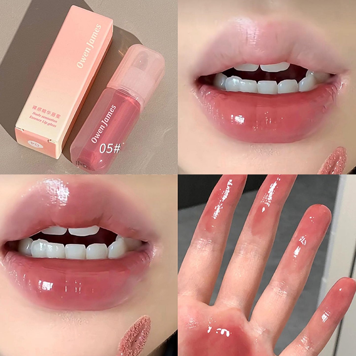 DENESTUP 4 Colors Hydrating Lip Gloss Set, Jelly Liquid Lipstick Shine Glass Finish Smooth Soft Moisturizing and Glossy Lip Gloss Pink Lipgloss Lip for Women