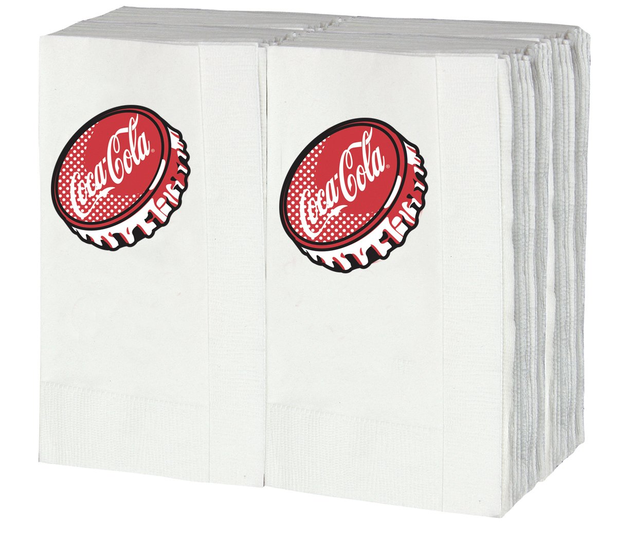Tablecraft CC402 Graphic Napkins (100 Pack), Party Napkins, White Paper Napkins 13”x13”, Folded 6.625”x3.75”, Cocktail, Luncheon, Appetizer, Bulk Square Napkins for Party, Wedding, Dinner