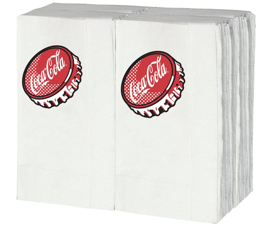 Tablecraft CC402 Graphic Napkins (100 Pack), Party Napkins, White Paper Napkins 13”x13”, Folded 6.625”x3.75”, Cocktail, Luncheon, Appetizer, Bulk Square Napkins for Party, Wedding, Dinner