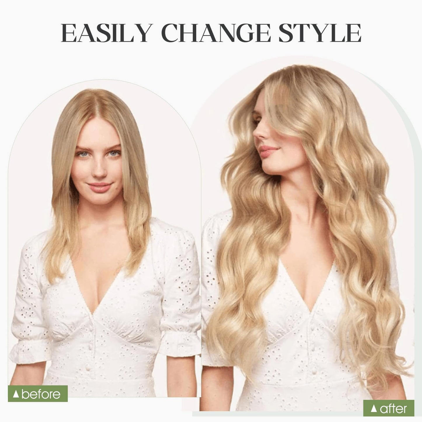 Charites Halo Hair Extensions Real Human Hair Invisible Wire Extensions with Transparent Fish Line Adjustable Size Medium Brown & Dark Blonde 12 inch