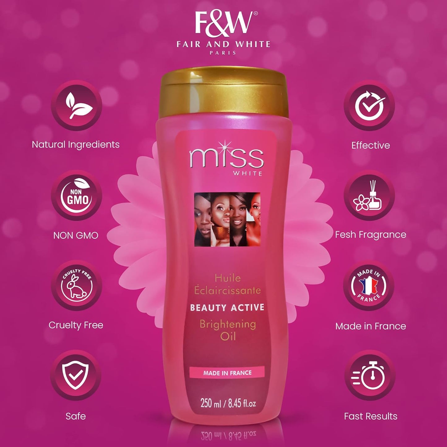 Miss White Brightening Oil - Skin Brightening with Almond Oil | 250ml