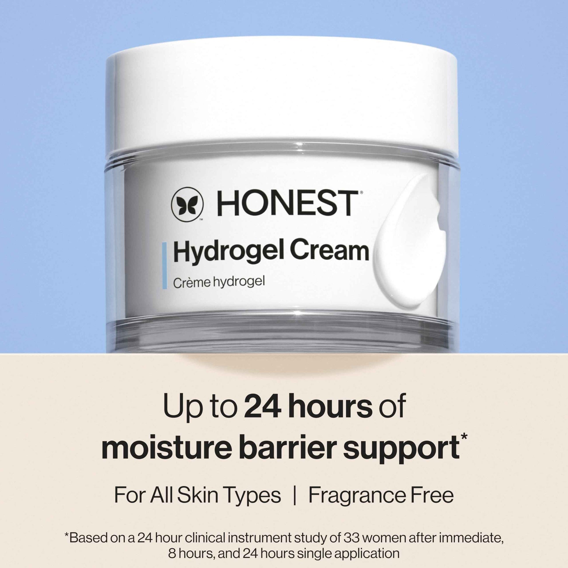 Honest Beauty Hydrogel Cream with Hyaluronic Acid | Lightweight, Moisturizing Water Cream | Gentle for Sensitive Skin, Fragrance Free, Vegan | 1.7 fl oz