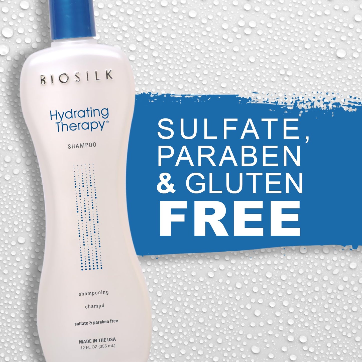 BioSilk Hydrating Shampoo, Replenishes Hair Moisture For Strong, Smooth Hair, Sulfate, Paraben, & Cruelty-Free, 12 Oz