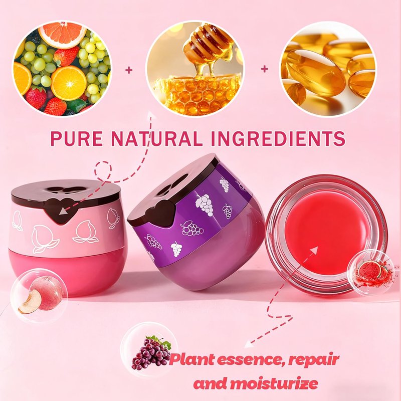 9 PCS Bee Lip Balm Honey Pot, Propolis Fruits Lip Balm Bulk, Hydrating Sleeping Lip Mask Overnight Prevention Dry & Cracked, Smooth Lips & Reduce Lip Lines