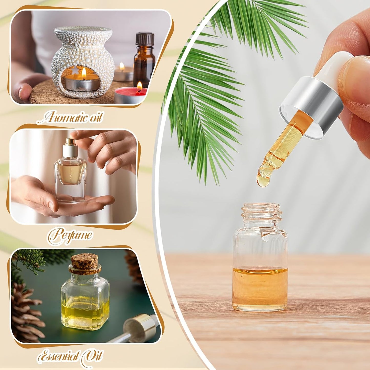 Mini Glass Oil Dropper Bottles - 100 Pcs 3ml Clear Essential Vials for Travel | Perfect for Perfume & Samples