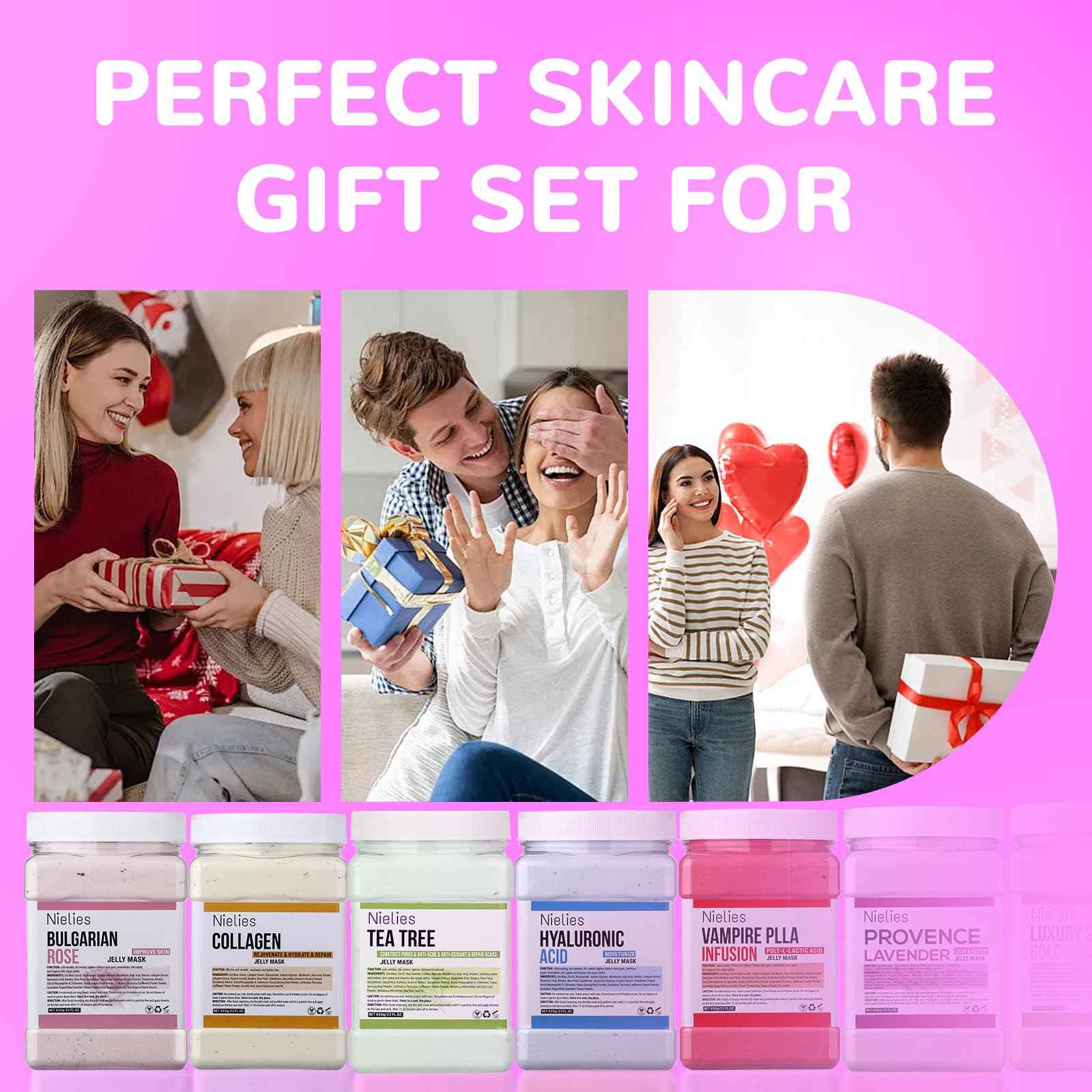 Nielies Peel-Off Jelly Face Mask – Hydrating Jelly Mask for Facials & Vajacials – Professional Facial Mask for Deep Cleaning, Smoothing – Jelly Mask for Facials Professional 23 fl oz