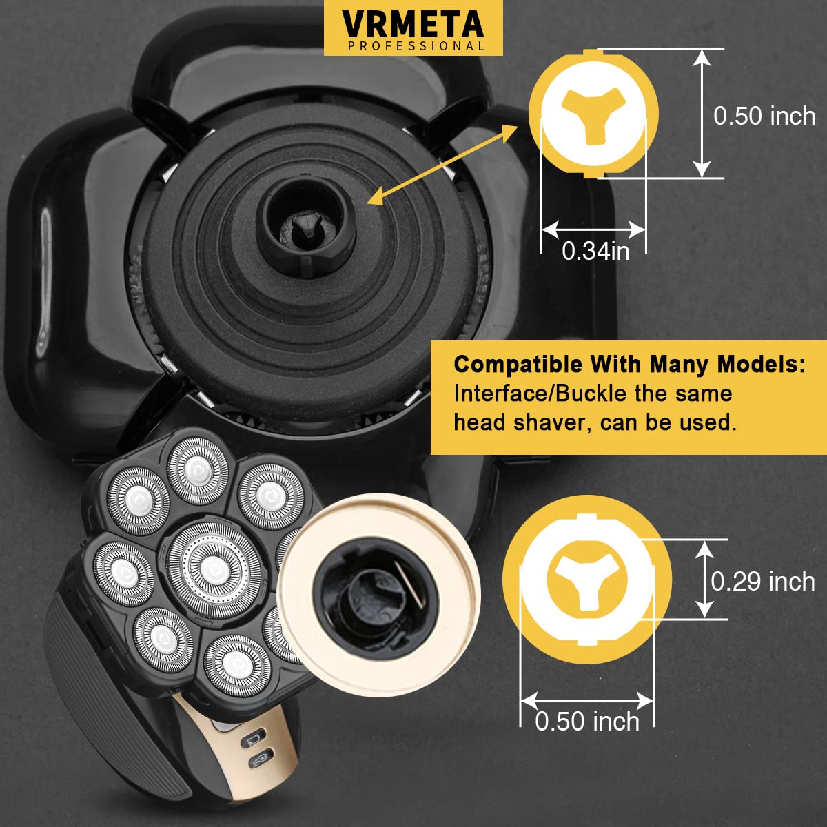 VRMETA Upgraded Version 9 Blades Electric Razor Shaver Heads