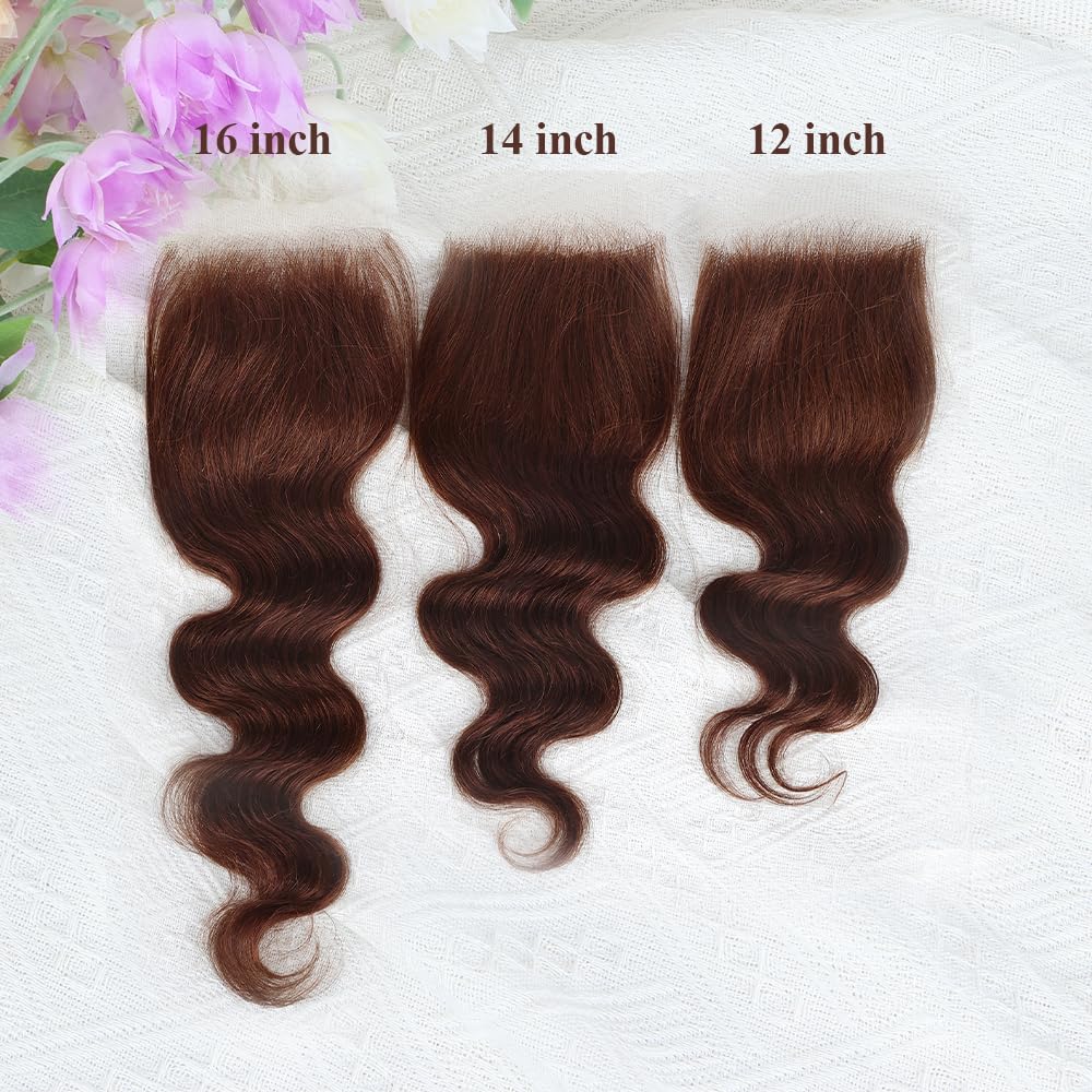 Body Wave Closure - 4x4 Brazilian Human Hair HD Lace in Chocolate Brown | 12 Inch Free Part