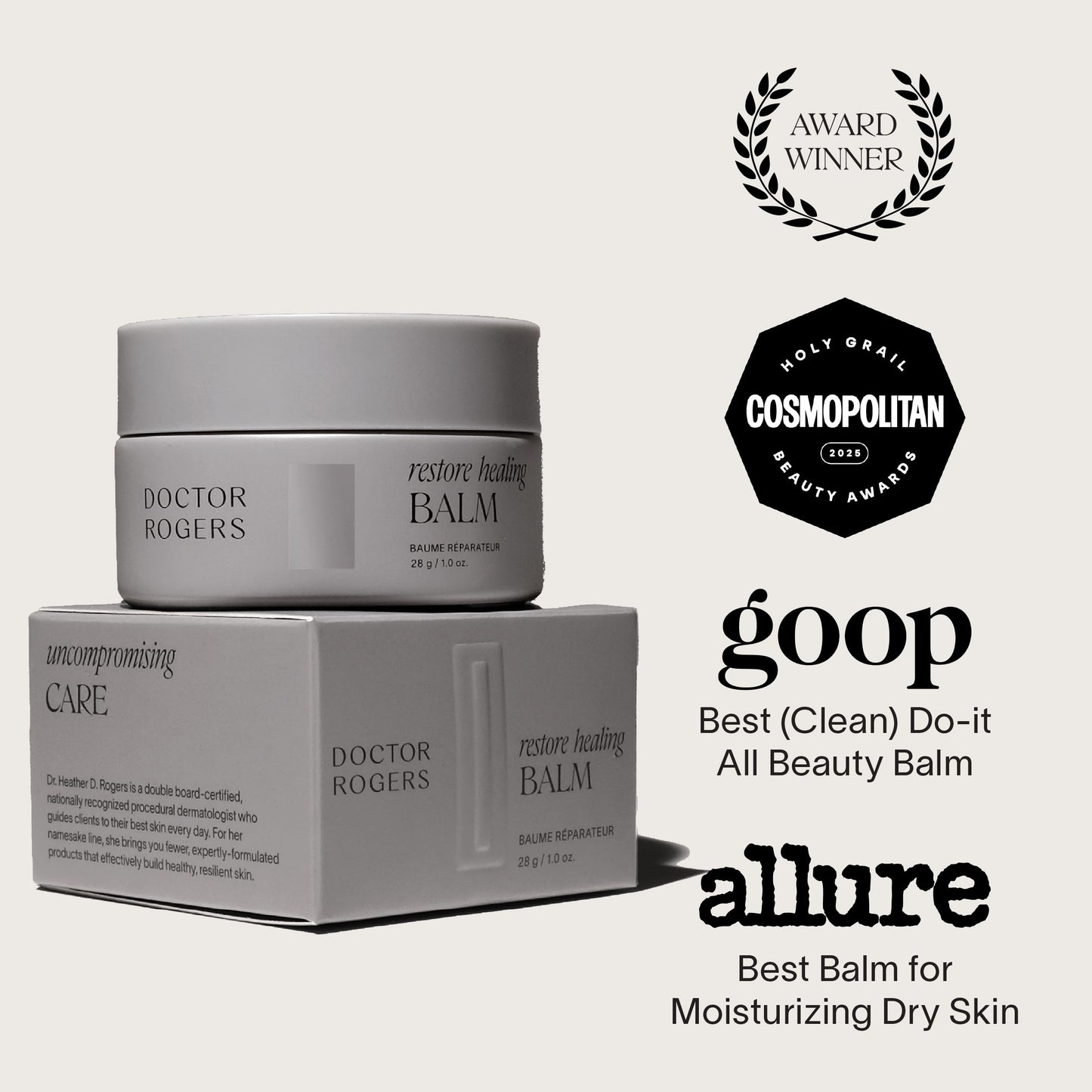 Doctor Rogers Healing Balm, Hydrating Multi-Use Healing Ointment, Protects and Soothes Dry, Injured, Sensitive Skin, Hypoallergenic, 0.5oz (14g)
