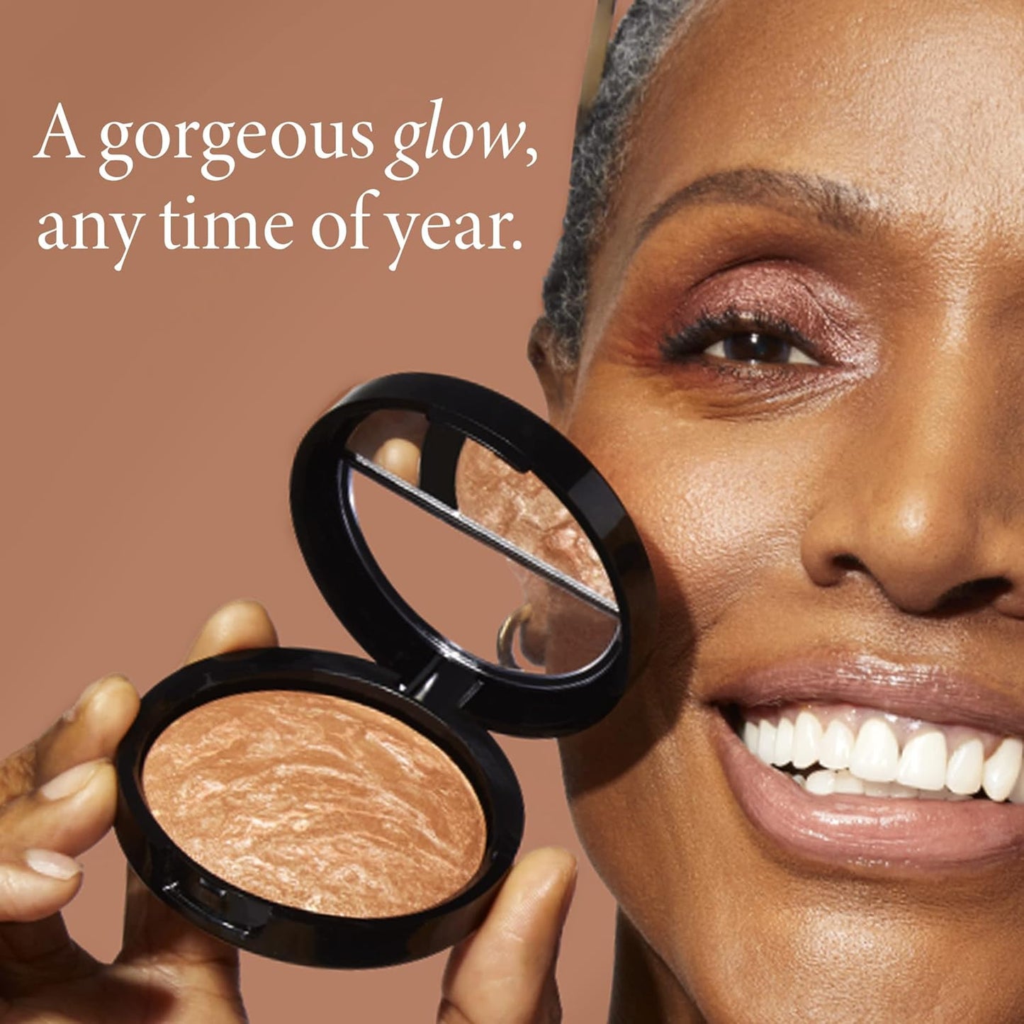 Laura Geller Ready-N-Radiant Makeup Kit | Baked Bronze-N-Brighten, Spackle Primer & Kabuki Brush