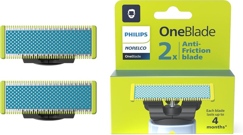 Philips OneBlade Replacement Blades - Face & Body Grooming Kit | Pack of 2, Anti-Friction Design