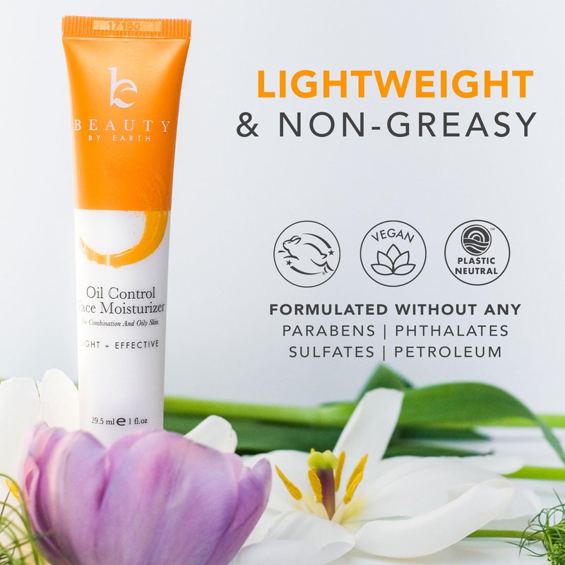 Oil Control Face Moisturizer - USA Made with Natural & Organic Ingredients, Lightweight and Mattifying Moisturizer for Oily & Acne Prone Skin, Face Cream with Niacinamide and Hyaluronic Acid