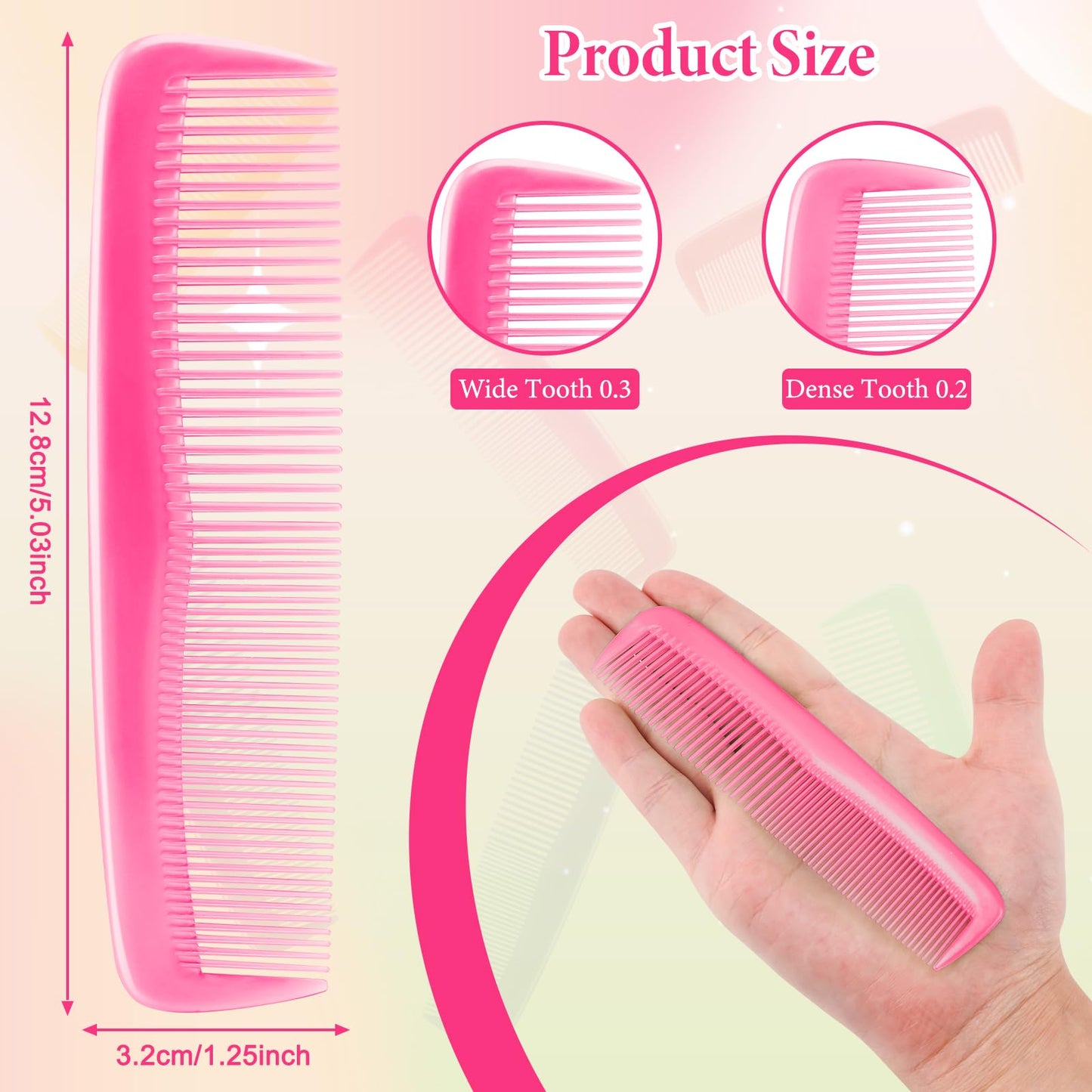 NICEMOVIC 120 Packs Hair Comb Bulk Set, Pocket Travel Hair Combs for Operation Bulk Christmas Child, Colorful Coarse & Fine Tooth Comb for Women, Individually Wrapped Bulk Comb for Homeless Charity