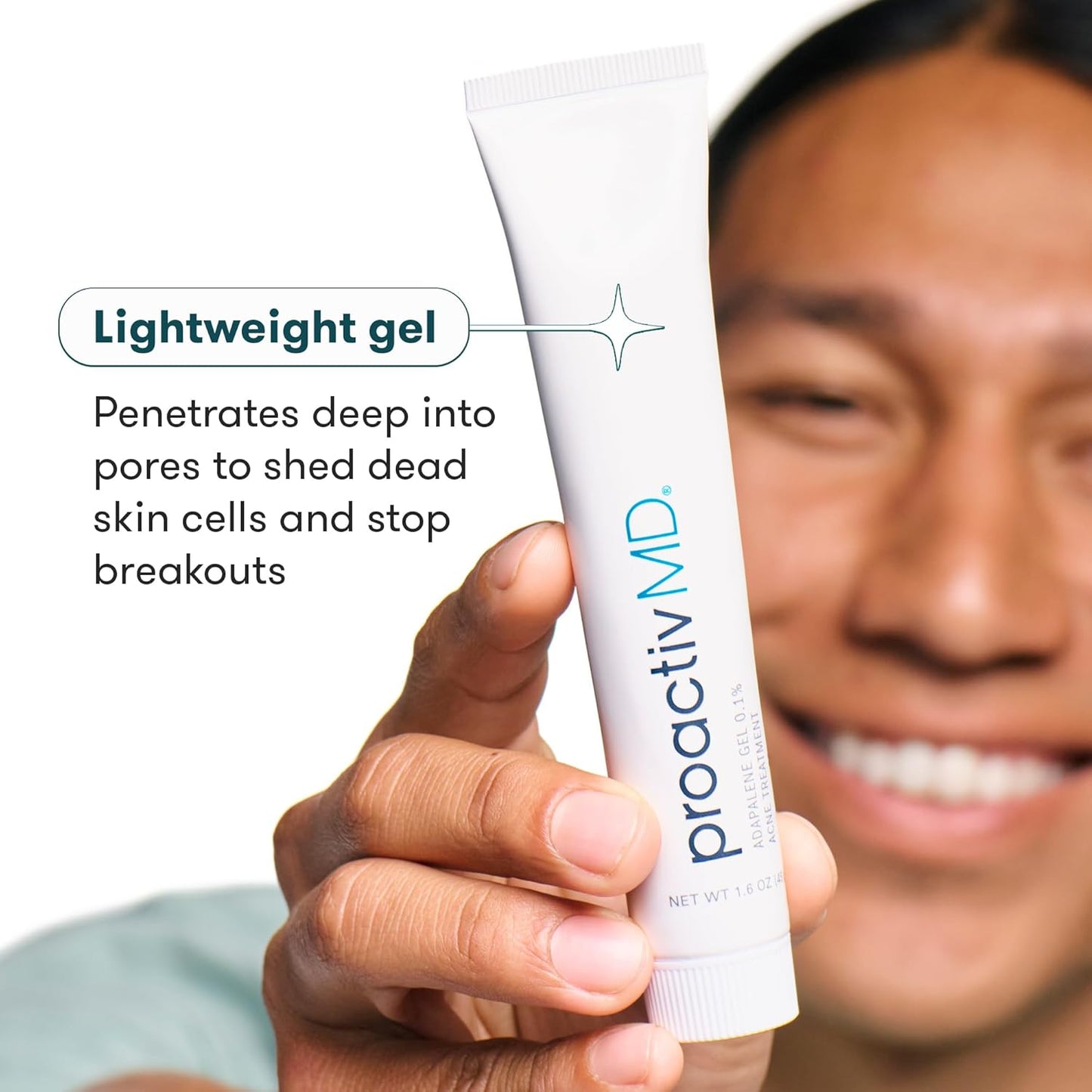 ProactivMD Adapalene Gel Acne Treatment - Prescription Strength Retinoid for Face & Body Acne | 1.6 Oz, Paraben Free