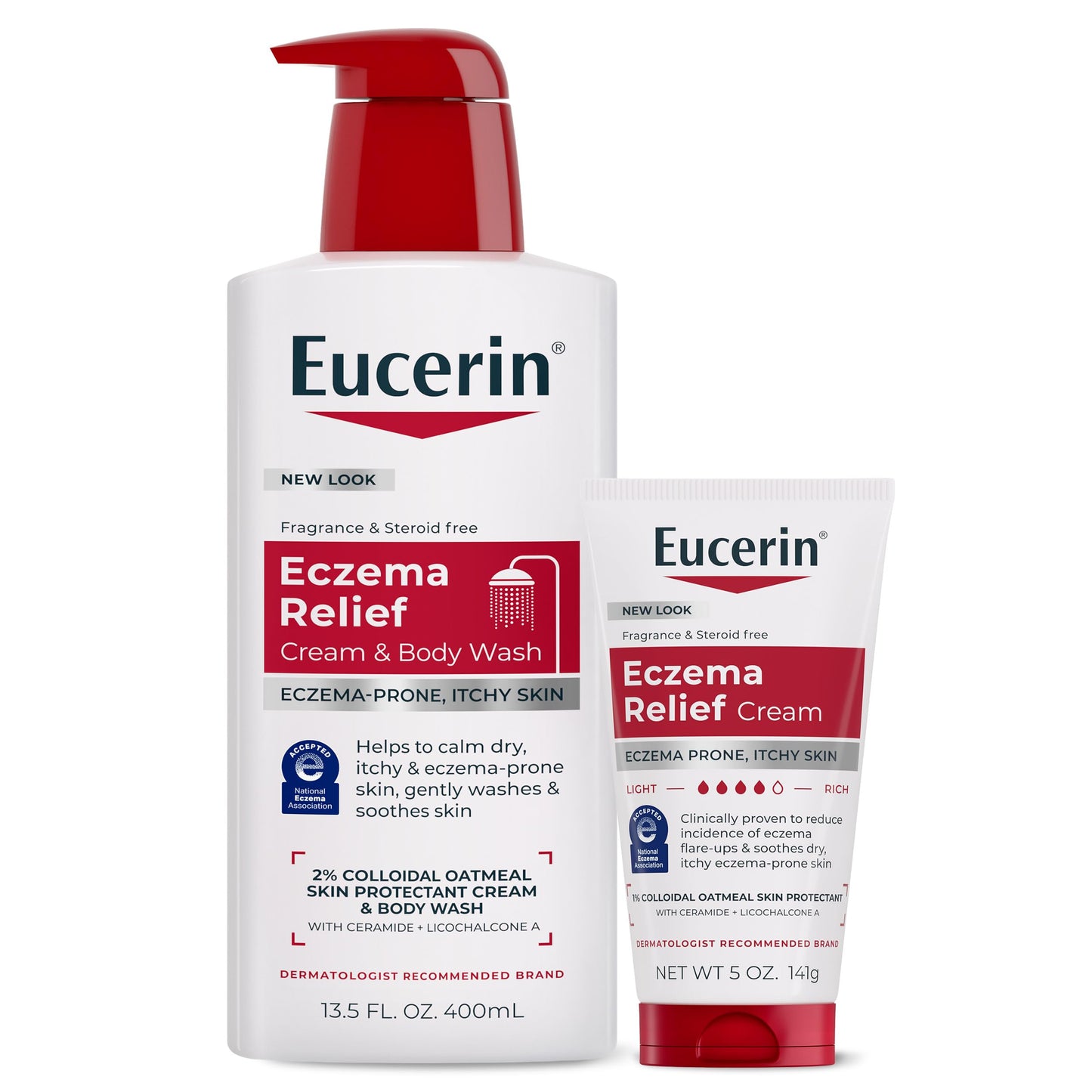 Eucerin Eczema Relief Complete Care Bundle Eczema Relief Body Wash, 13.5 FL OZ, and Eczema Relief Body Cream, 5 OZ