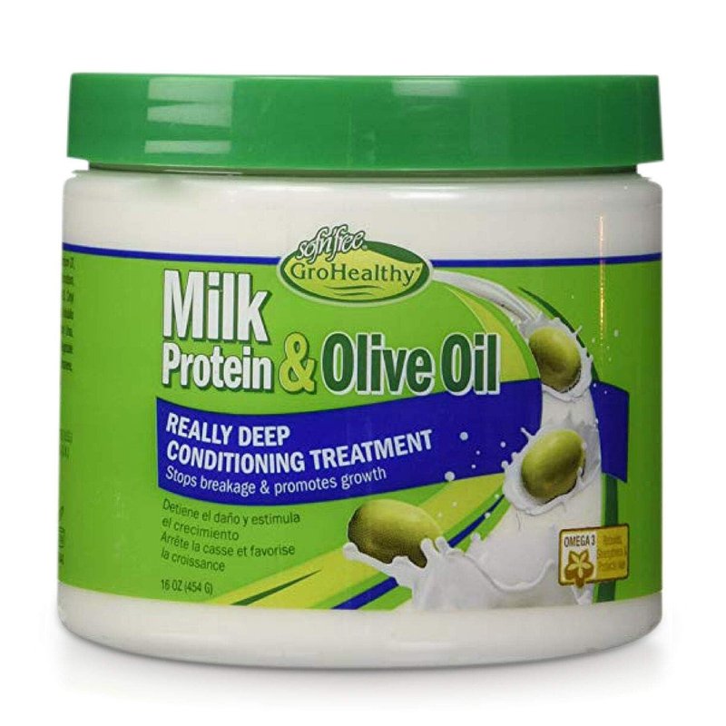 Sof N'Free Deep Conditioner - Grohealthy Milk & Olive Formula | 16 Oz Moisturizing Treatment