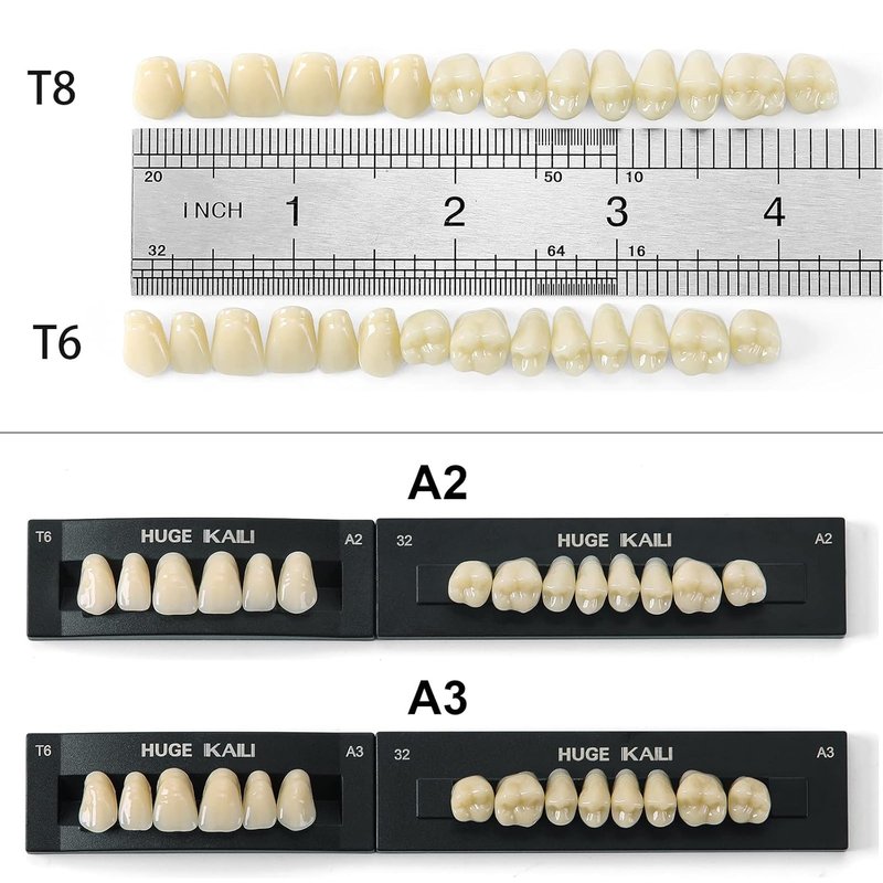 Acrylic Resin Denture Teeth Set - 112 Pcs Shade A3 | Synthetic Polymer Fake Teeth for Halloween & DIY