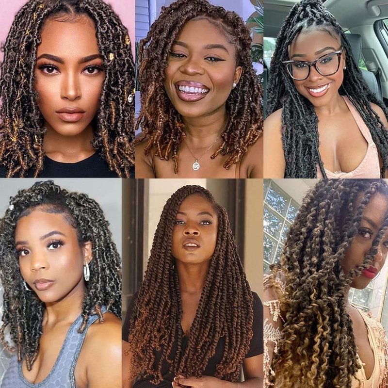 Kossys 8 Packs Springy Afro Twist Hair 16 INCH Pre-fluffed Naturaly Twist for Protective Styling Marley Crochet Twist Braiding Hair for Black Women (22inch, Black)