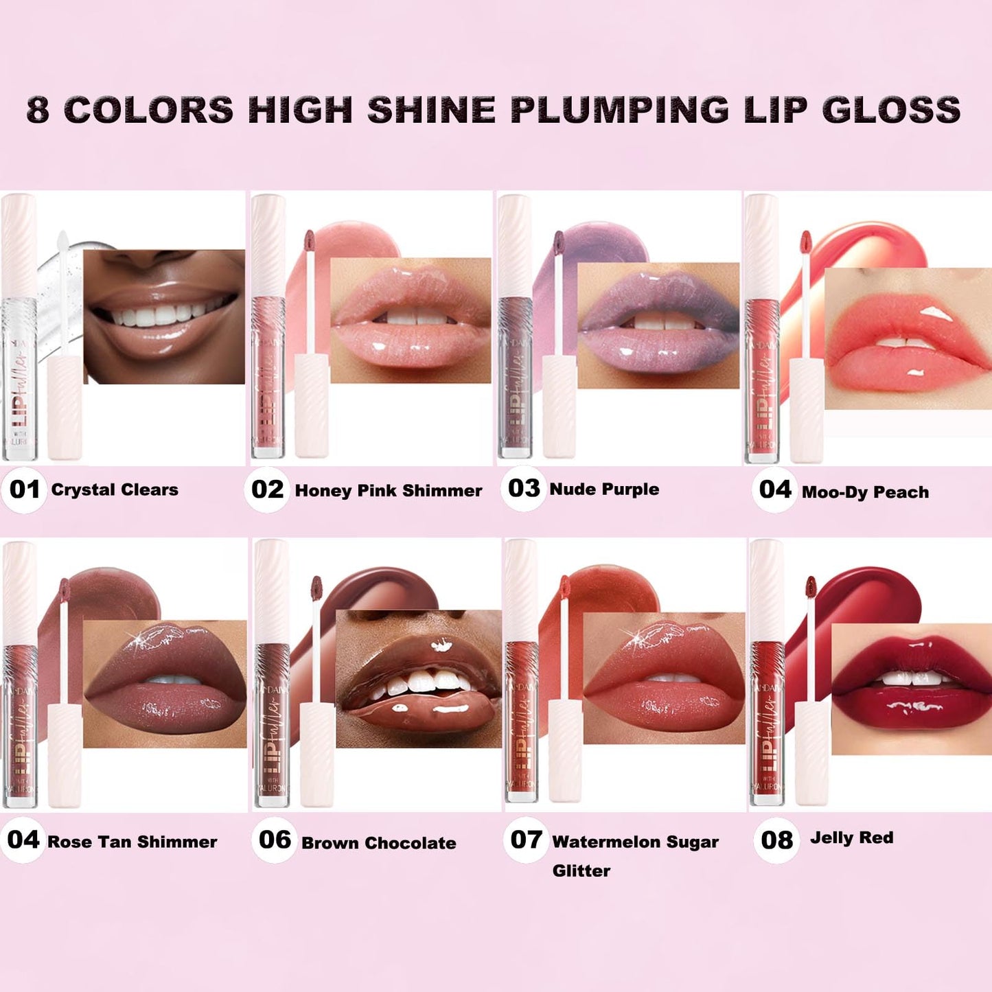 brown chocolate Lip GlossTinted Glitter Lipgloss Lip Oil Kids Teens Moisturizing Lipstick Lip Balm High Shine And Vegan Plumping Lip Gloss For Women Girls Long-Lasting Dry Lip Care lip pumper gloss 06