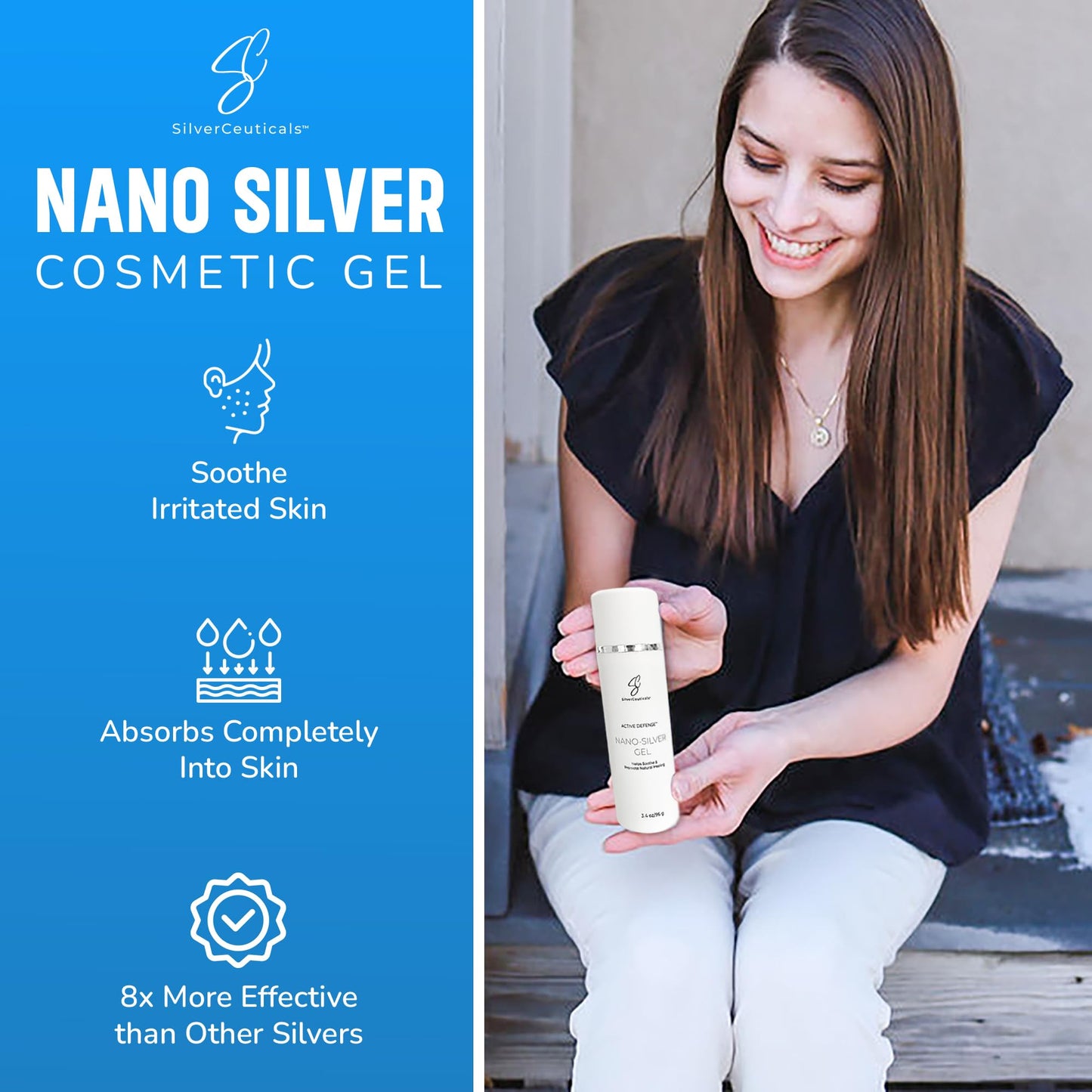Cosmetic Gel w/ Nano Colloidal Silver - Firms & Tightens Skin - 3.4oz