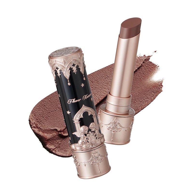 Flower Knows Little Angel Matte Lipstick,Super Soft & Ultra Silky Lip Mud Stick,Long Lasting & Moisturizing Vegan Lip Makeup for Girls&Women,Velvety Brown Finish(C09 Dark Angel)
