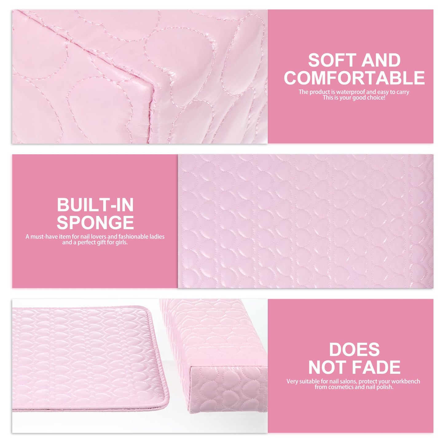 Beavorty Manicure Hand Pillow Wrist Rest Cushion Waterproof Nail Art Arm Support for Salon Use 14.76X11.41X0.39 Inch Comfortable Nail Tech Accessory